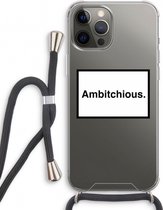 Case Company® - iPhone 12 Pro hoesje met Koord - Ambitchious - Telefoonhoesje met Zwart Koord - Extra Bescherming aan alle Kanten en Over de Schermrand