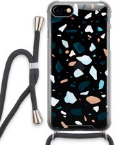 Case Company® - iPhone SE 2020 hoesje met Koord - Terrazzo N°13 - Telefoonhoesje met Zwart Koord - Extra Bescherming aan alle Kanten en Over de Schermrand