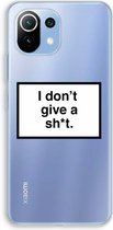 Case Company® - Xiaomi Mi 11 Lite hoesje - Don't give a shit - Soft Cover Telefoonhoesje - Bescherming aan alle Kanten en Schermrand