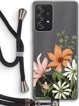 Case Company® - Samsung Galaxy A52 hoesje met Koord - Floral bouquet - Telefoonhoesje met Zwart Koord - Bescherming aan alle Kanten en Over de Schermrand
