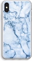 Case Company® - iPhone XS hoesje - Blauw marmer - Soft Cover Telefoonhoesje - Bescherming aan alle Kanten en Schermrand