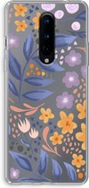 Case Company® - OnePlus 8 hoesje - Flowers with blue leaves - Soft Cover Telefoonhoesje - Bescherming aan alle Kanten en Schermrand