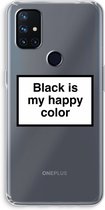 Case Company® - OnePlus Nord N10 5G hoesje - Black is my happy color - Soft Cover Telefoonhoesje - Bescherming aan alle Kanten en Schermrand