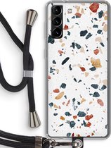 Case Company® - Samsung Galaxy S21 Plus hoesje met Koord - Terrazzo N°4 - Telefoonhoesje met Zwart Koord - Bescherming aan alle Kanten en Over de Schermrand