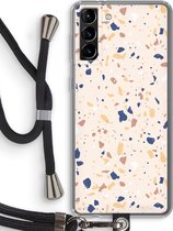 Case Company® - Samsung Galaxy S21 Plus hoesje met Koord - Terrazzo N°23 - Telefoonhoesje met Zwart Koord - Bescherming aan alle Kanten en Over de Schermrand