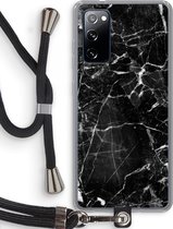 Case Company® - Samsung Galaxy S20 FE / S20 FE 5G hoesje met Koord - Zwart Marmer - Telefoonhoesje met Zwart Koord - Bescherming aan alle Kanten en Over de Schermrand