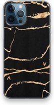 Case Company® - iPhone 12 Pro hoesje - Gouden marmer - Soft Cover Telefoonhoesje - Bescherming aan alle Kanten en Schermrand