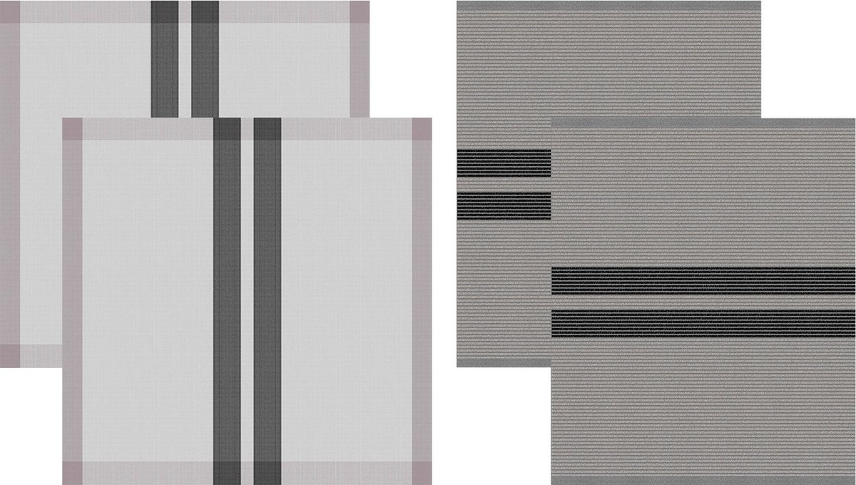 DDDDD 2x theedoek + 2x keukendoek Baxter - Grey