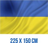 Vlag XL Oekraïne/ Ukraine (UA) | Oekraïense vlag | Oekraine | Ukrayina | Україна | 225 x 150 cm | Duurzaam | Ecologisch | Solidariteit | Met band, koord en lus | Flag
