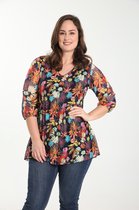 Paprika Dames Plissétuniek in kant - T-shirt - Maat 44