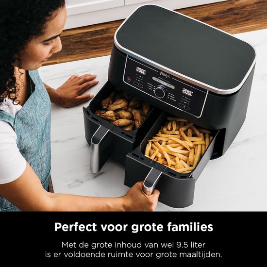 Ninja Dubbele Airfryer XXL - 9.5 Liter - 2020 Model - Dual Zone Technologie - AF400EU