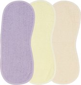 Meyco Baby Uni spuugdoek - 3-pack - badstof - soft lilac/soft yellow/soft peach - 53x20cm