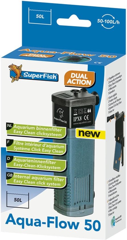 SuperFish AquaFlow Dual Action 50 - Aquariumfilter - 100 L/H