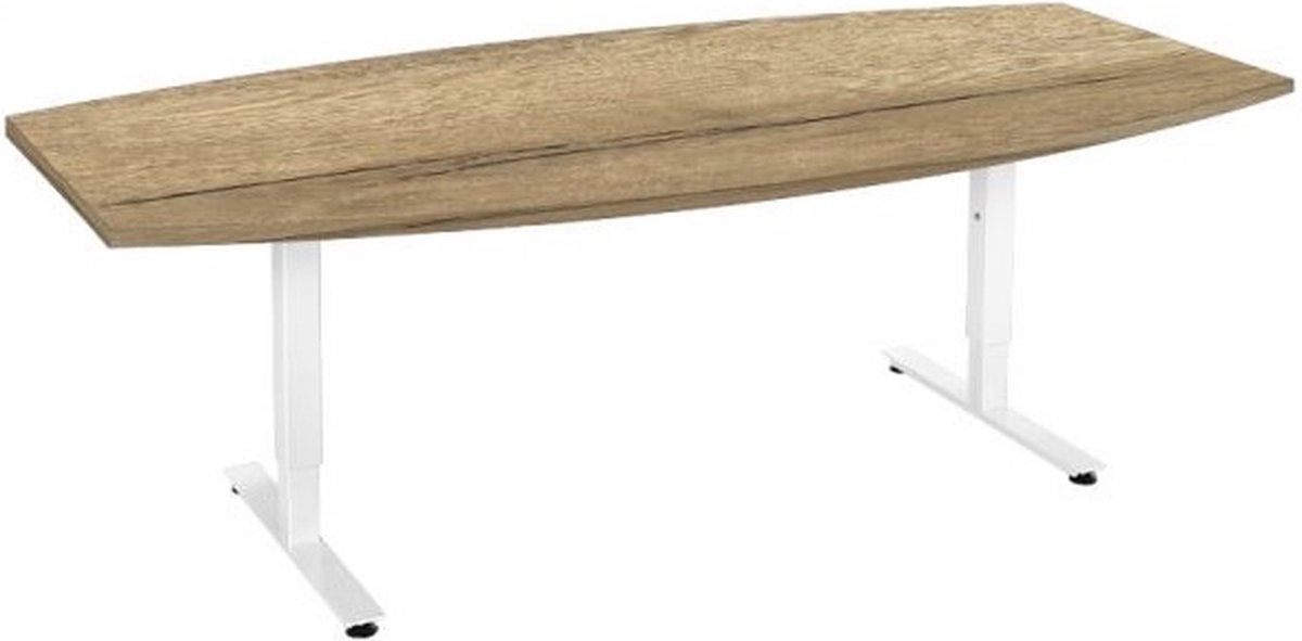 Offeco Bureau York Plus - Bureau - Bureautafel - Vergadertafel - Gaming bureau - Game bureau - Computertafel - Desk - Bureau Wit - Verstelbaar bureau - Gaming Desk - Bureau tafel - Bureau verstelbaar –  Natuur eiken -240x120cm