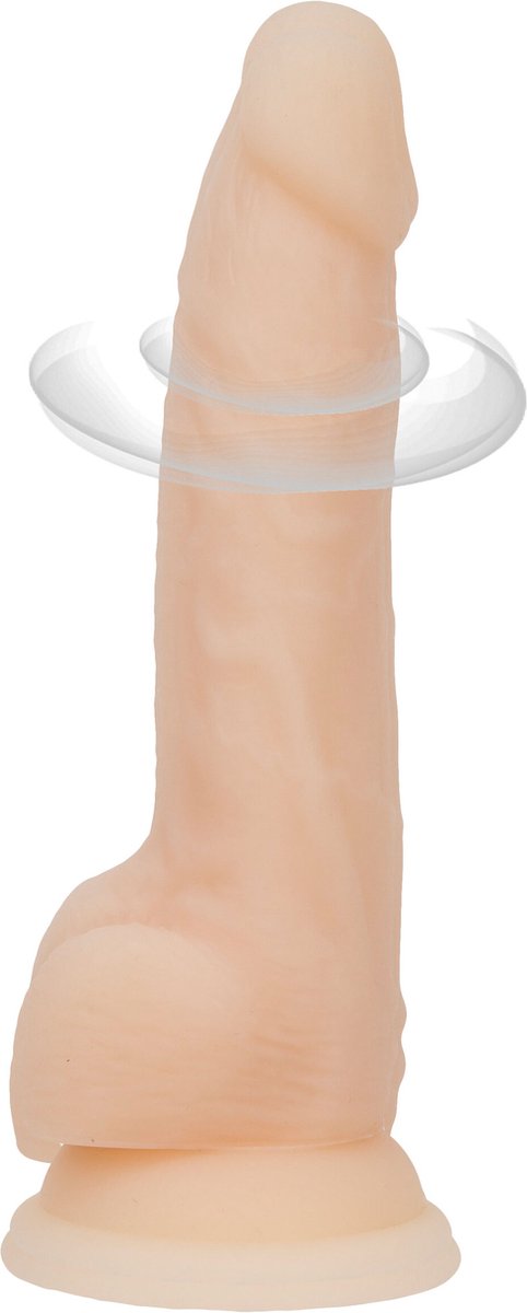 Naked Addiction - Roterende En Vibrerende Siliconen Dildo Met Zuignap 21,5 cm