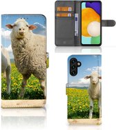 Telefoon Hoesje Geschikt voor Samsung Galaxy A13 5G | Geschikt voor Samsung Galaxy A04s Wallet Book Case met foto Schaap en Lammetje