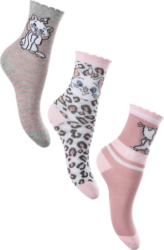 Disney- Chaussettes Disney Classic Marie - Chats Artisto - filles - 3 paires - taille 23/26