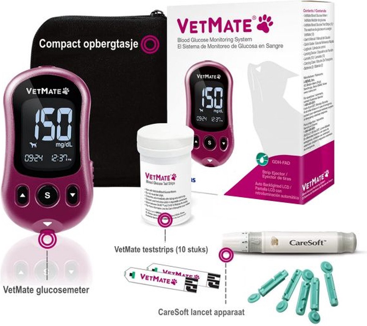 VetMate bloedglucosemeter voor dieren | bol.com