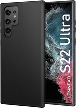 Zwart Hoesje Geschikt Voor Samsung Galaxy S22 Ultra - Zwarte Siliconen hoesje - TPU Back Cover Hoes - Zwart