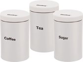 Bocaux de conservation 7545 - Set de bocaux de conservation - café, thé, sucre - Wit