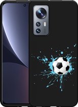 Xiaomi 12 Pro Hoesje Zwart Soccer Ball - Designed by Cazy