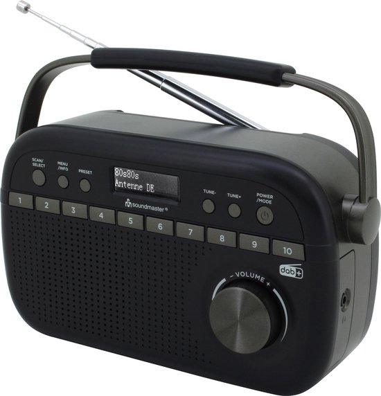 Soundmaster DAB280SW - Draagbare digitale DAB+/FM-radio, zwart | bol