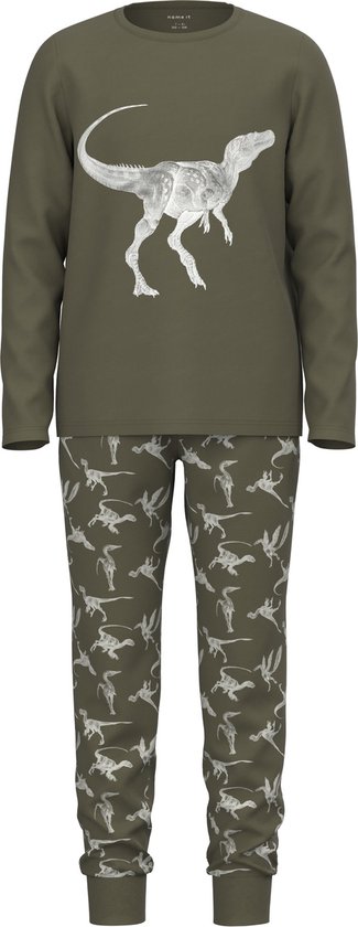 NAME IT NMMNIGHTSET AGAVE GREEN DINO RIB NOOS Ensemble De Nuit Garçons - Taille 86/92