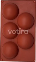 Siliconen bakvorm - Halve Bol - Mal - 5 stuks - Ø 8 x 4 cm