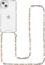Casies Apple iPhone 11 hoesje met koord - gouden ketting - long size - crossbody - Cord Case Gold