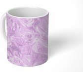 Mok - Paars - Verf - Abstract - Marmer print - Design - Mokken - 350 ML - Beker - Uitdeelcadeautjes