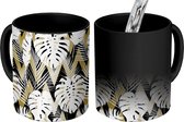 Magische Mok - Foto op Warmte Mokken - Koffiemok - Patroon - Palmboom - Goud - Magic Mok - Beker - 350 ML - Theemok
