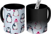 Magische Mok - Foto op Warmte Mokken - Koffiemok - Vintage - Pinguïn - Meisjes - Patronen - Magic Mok - Beker - 350 ML - Theemok