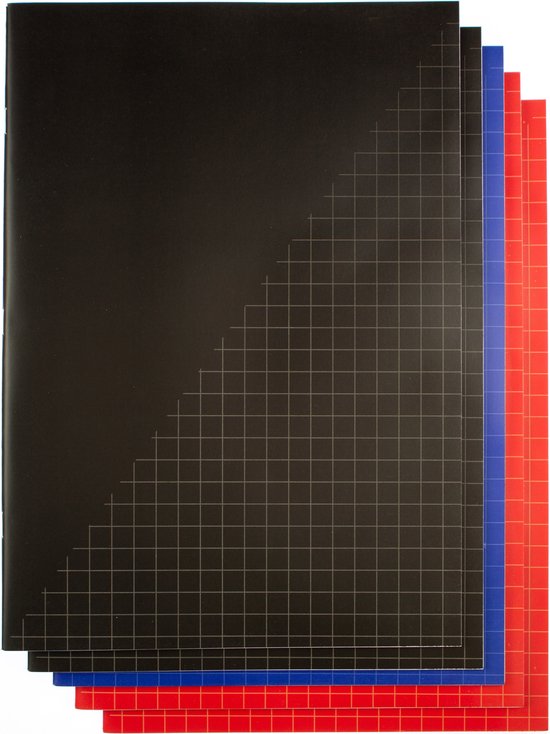 AIDS Zinloos Klein Kangaro - Schrift - A4 - ruit - 10x10mm - 80 pagina's - 60 grams - assorti  - 5 stuks -... | bol.com