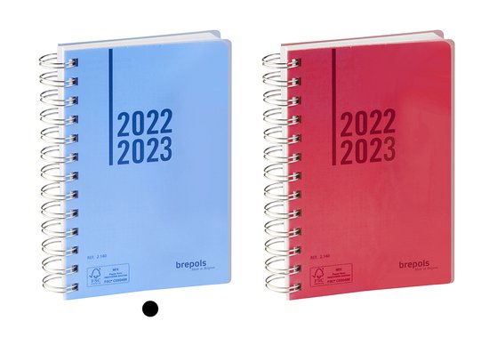 Brepols Schoolagenda 2022-2023 • Transparant • BLAUW • 11.5 x 16.9 cm •  Wire o | bol.com