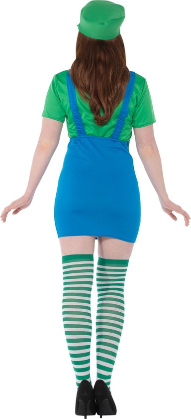 Karnival Costumes Verkleedkleding Luigi Super Mario Kostuum Carnavalskleding Dames Carnaval - Polyester - Groen - Maat XS - 4-Delig T-shirt/Jurk/Hoed/Kousen - partychimp