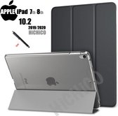 Apple iPad 7 10.2 2019, iPad 10.2 Hoes met Stylus Pen, draaistand Cover Tablet hoesje, Magnetische Stand Case Leather Flip Cover Tablet Case smart Cover Zwart – HiCHiCO