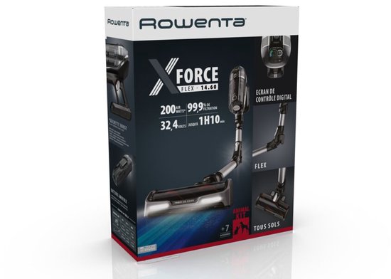 Rowenta X-Force Flex 14.60 RH9958 - Steelstofzuiger - Draadloos - Ideaal voor huisdiereigenaren- 200 Airwatt - Flexibele Buis - 70 min. gebruikstijd - LED verlichting zuigmond