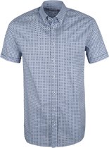 State of Art - Shortsleeve Overhemd Blauw Print - XL - Heren - Modern-fit