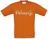 T-shirt kinderen Prinsesje | koningsdag kinderen | oranje t-shirt | Oranje | maat 68