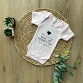 Romper met tekst 'Happy first Mother's day' - Roze - Maat 56 - Moederdag cadeau voor mama - Baby