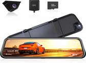Bol.com Spiegel Dashcam G840H -12" IPS Touchscreen 2.5K + Full HD Duo camera GPS tracker (Gratis 32 GB TF-kaart) aanbieding