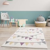 Kindertapijt Koho Driehoekjes Crème Vloerkleed - 120x170cm- Kinderkamer - Babykamer - Baby - Kids - Jongens en Meisjes - Kinderen