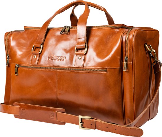 Onvoorziene omstandigheden kiespijn Tolk NEGOTIA Alpha - Leren Weekendtas - Leren Handbagage Reistas - Duffel Bag -  100% Luxe... | bol.com