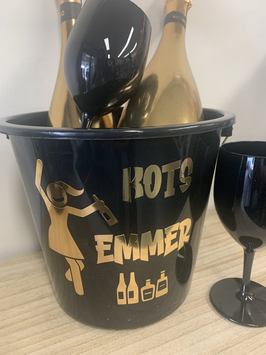 5 liter kleine Kots emmer dames GOLD- exclusief inhoud- Kotsemmer-goud-dames-feestje-verjaardag-vrijgezellenfeest- Sarah- schoolfeest5