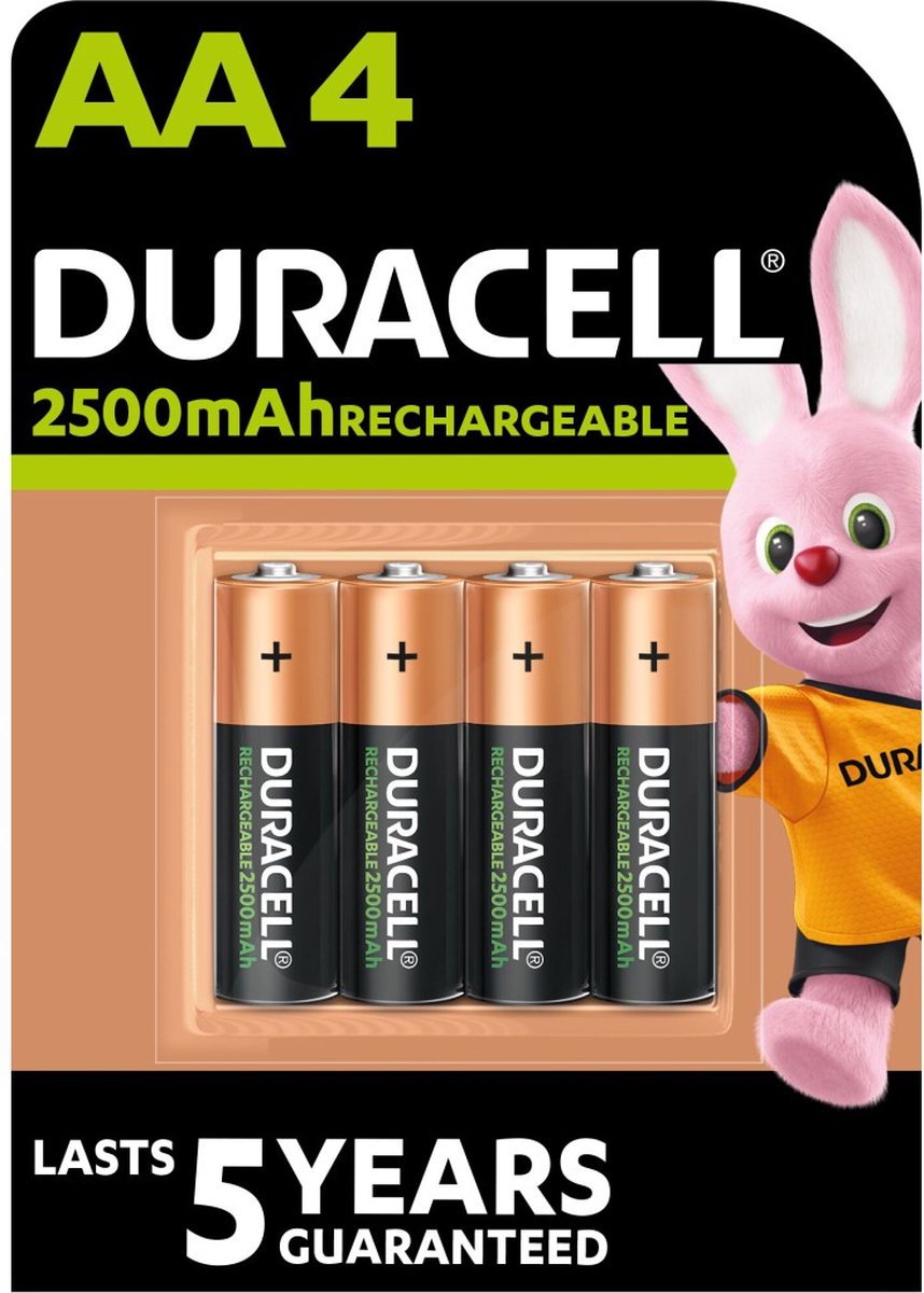 Duracell Rechargeable AA 2500mAh 4 stuks