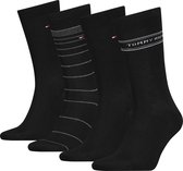 Tommy Hilfiger Sock Tin Giftbox (4-pack) - heren sokken - zwart - Maat: 39-42