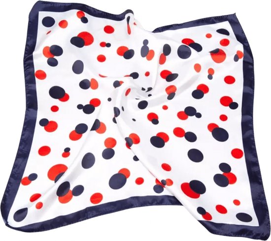 Sjaal- Rood- Blauw- 48 x 48 cm- Polyester- Charme Bijoux