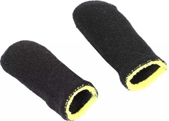 Gants de jeu jaunes pour écran tactile 2 pièces - Fibre de carbone - Protège-doigts pour pubg - Jeux mobiles - Call of duty - Fortnite - Clash of clans
