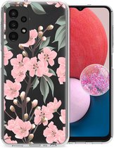 iMoshion Hoesje Geschikt voor Samsung Galaxy A13 (4G) Hoesje Siliconen - iMoshion Design hoesje - Roze / Cherry Blossom