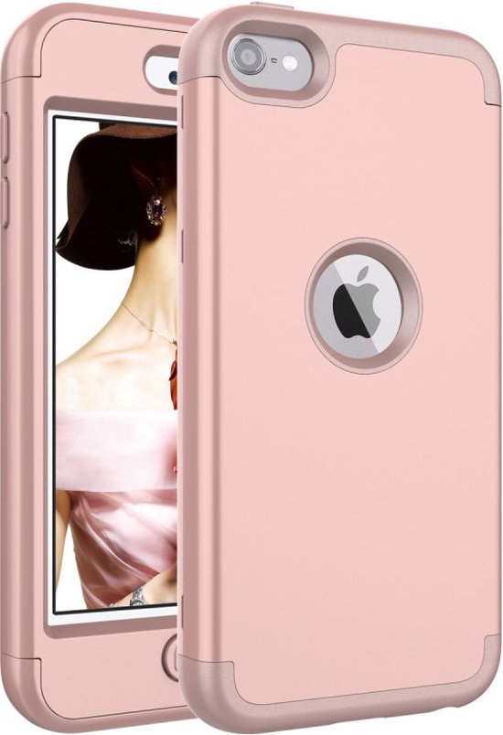 Coque iPod Touch 5 6 7 Silicone Polycarbonate Antichoc Peachy Armor - Rose  | bol.com